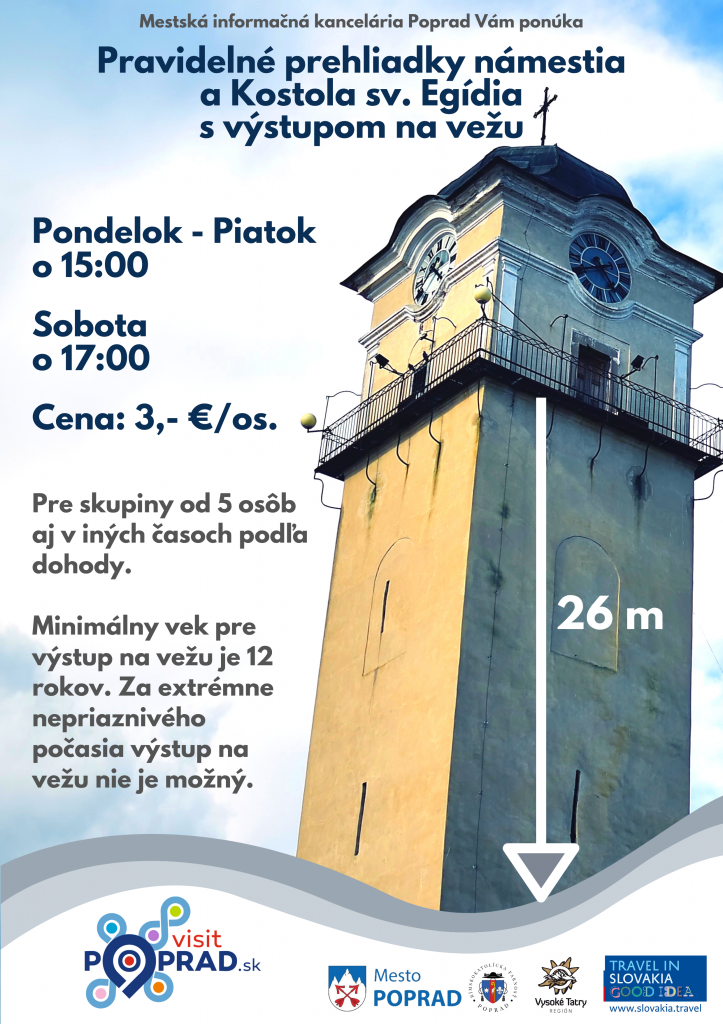 Prehliadky-kostola-sv-Egídia-Poprad-výstup-na-vežu-Vysoké-Tatry